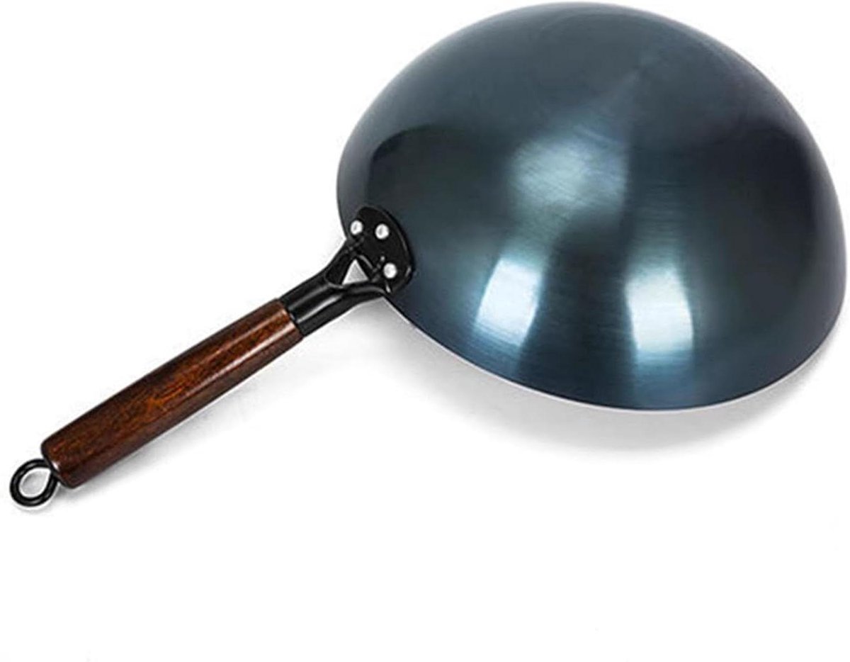 Wok Roerbakpan - Ijzeren pan - Authentiek koken - Ongecoat ontwerp - 36 cm - Zwart