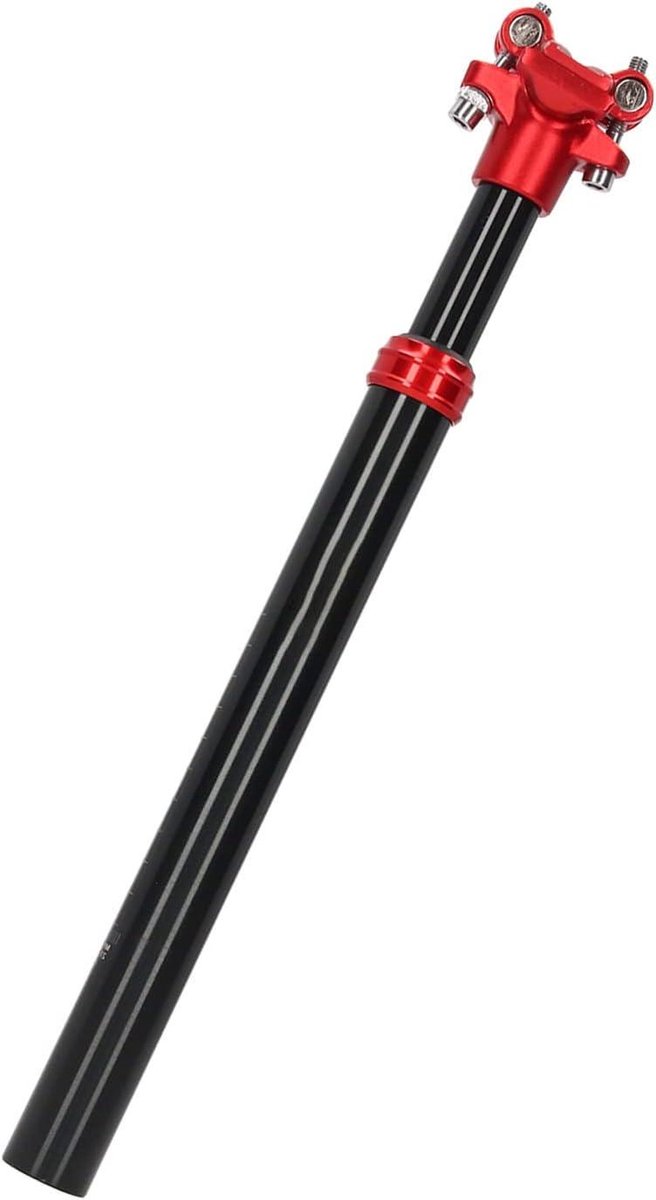 Fiets Zadelpen - Verende Pen Schokdemper - Comfortabel Fietsen - Lichtgewicht Aluminium - 27.2 mm - Zwart