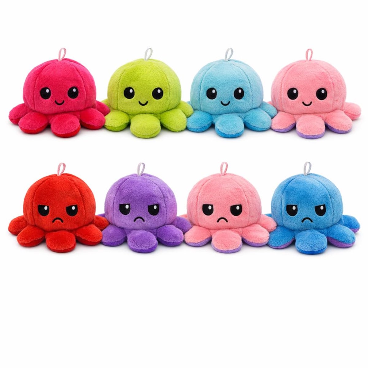SnelShoppen - Kawaii set van 4 omkeerbare en dubbelzijdige clips, vrolijk en kleurrijk, 10 cm, ideaal voor kinderen, feest, knutselen en meer