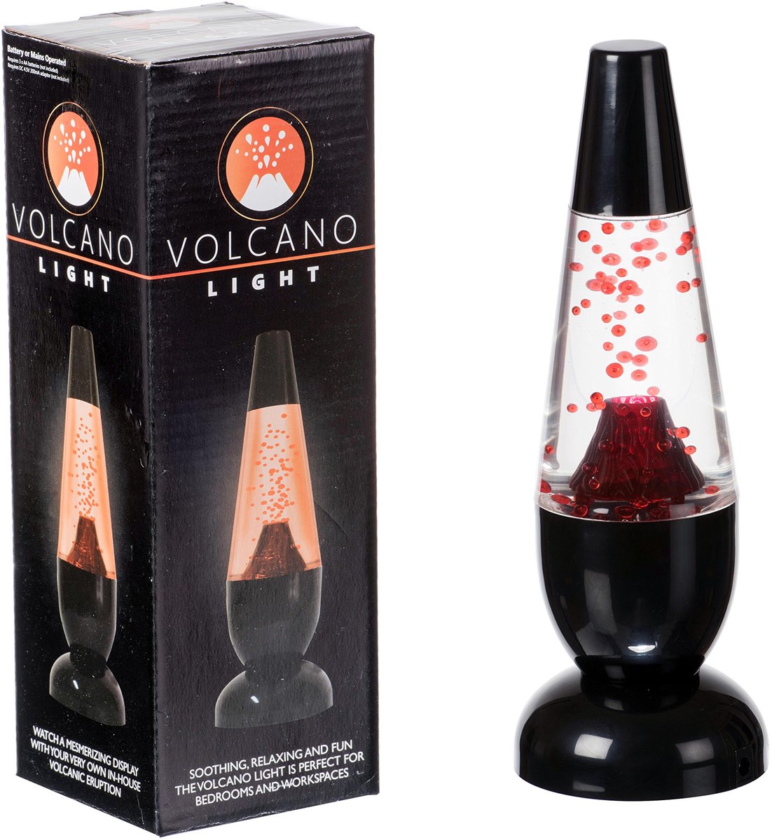 SnelShoppen - LED Mini Lava Vulkaanlamp, Geïntegreerd 4,5 W, Rood Kunststof, Decoratieve Nachtlamp voor Feest, Kinderen, Kamers en Tuin