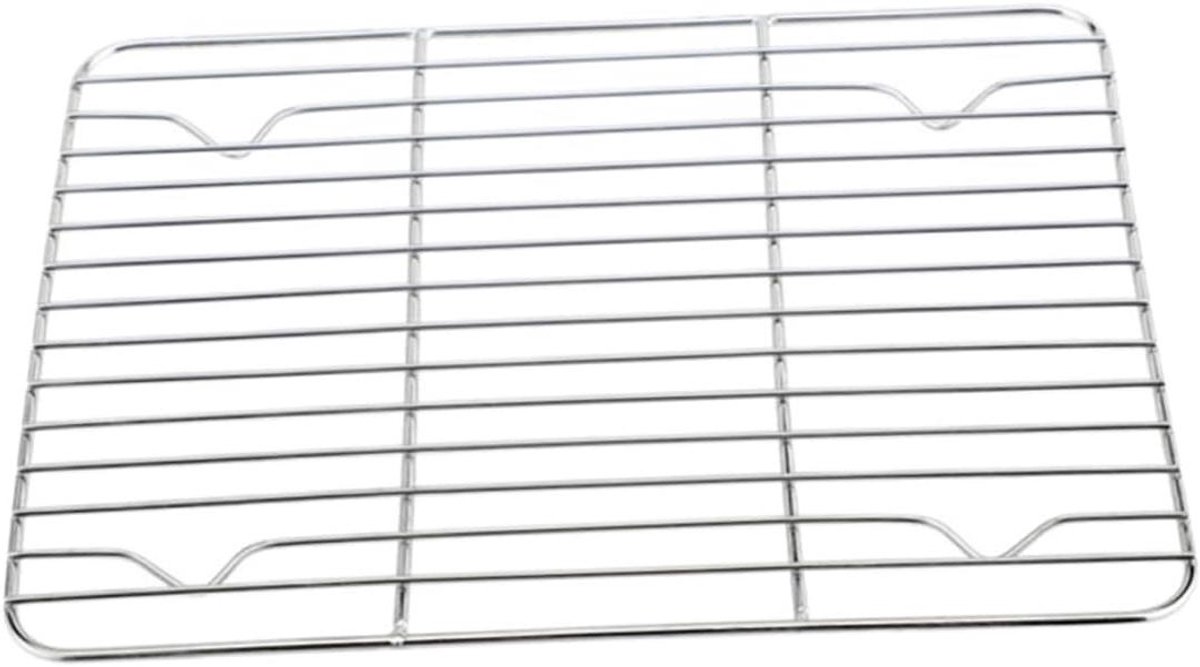 Roestvrijstalen Bakrek Koelrek Oven Bakken en Grillen Gelijkmatige Luchtcirculatie 23 x 17 x 2 cm Zilver