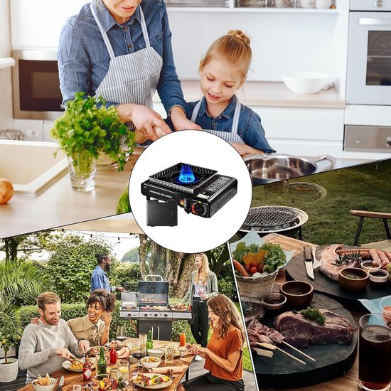 Draagbaar Gasfornuis - Camping Oven - Outdoor Koken - Piëzo Ontsteking - 34 x 28 x 11 cm van Draagbaar — afbeelding 4
