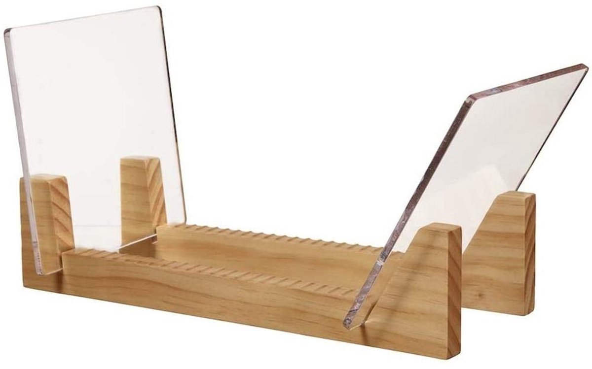 Dailygoods - Record Opslag Houder - CD-Display Stand - Houten Design - Stapelbaar voor 25 Albums - Geschikt voor DJ Muziek Liefhebbers - Transparant A...