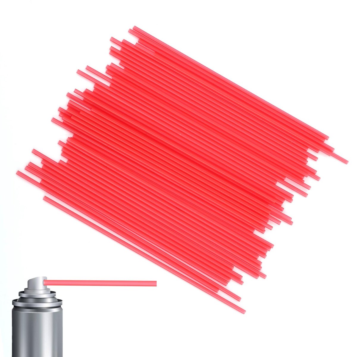 Dailygoods - 50 Stuks Spuitfles Rietjes - 12 cm Vervangingsrieten voor Smalle Ruimtes