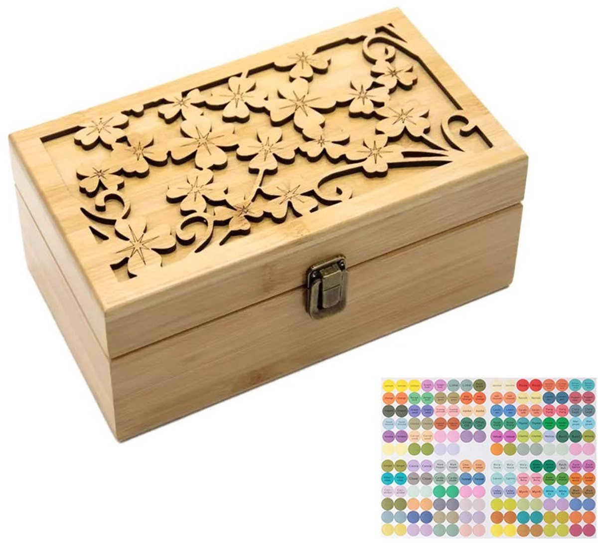 Dailygoods - Houten Opbergdoos voor Essentiële Olie - 24 Gaten Organizer