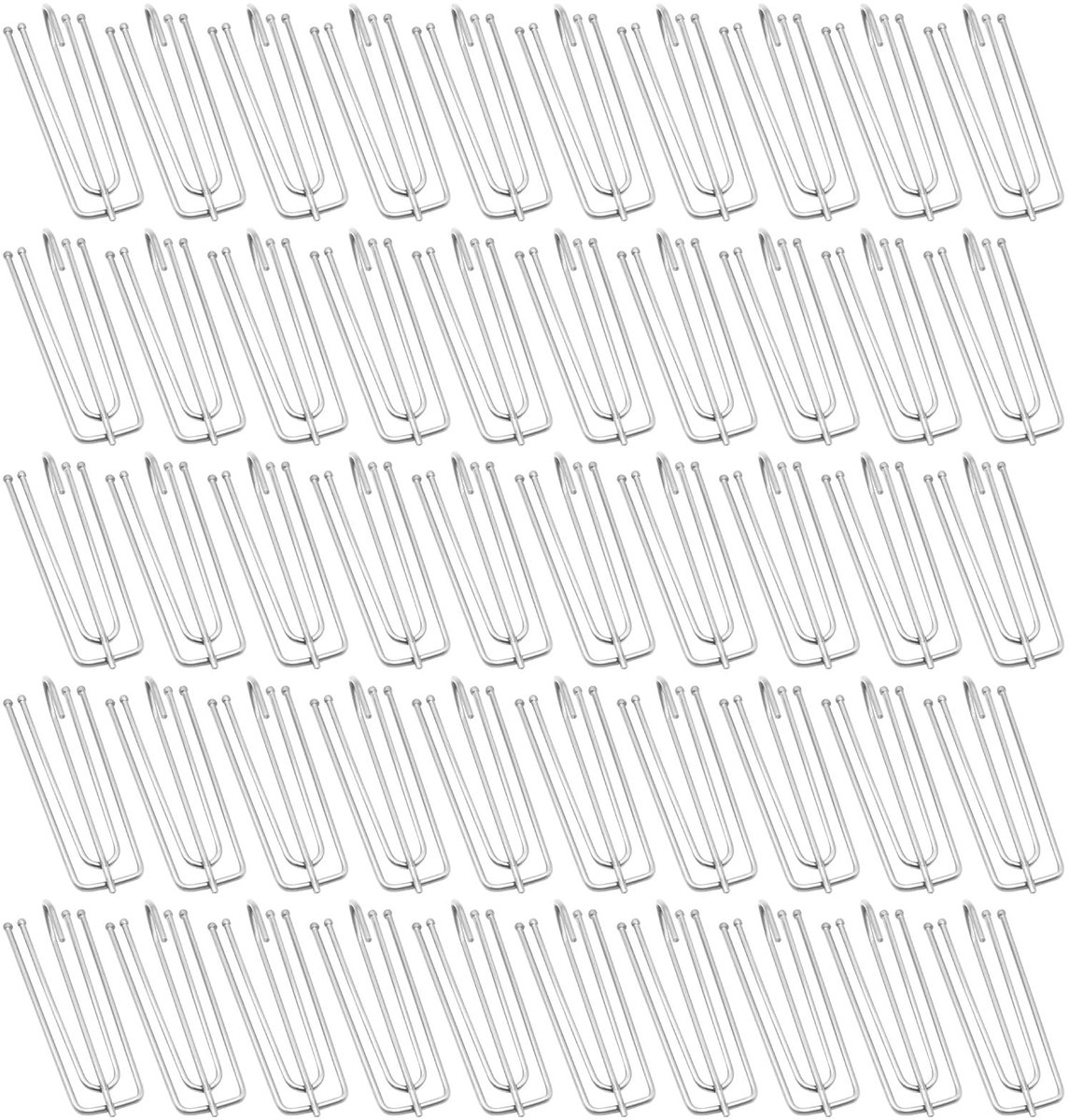 Dailygoods - 50 Stuks Metaal Gordijnhaken - Vouwhaken voor Diverse Gordijnen
