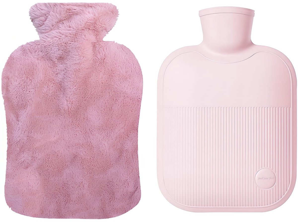 Dailygoods - Warmwaterkruik met Geweven Overtrek - 1 Liter voor Kinderen en Volwassenen
