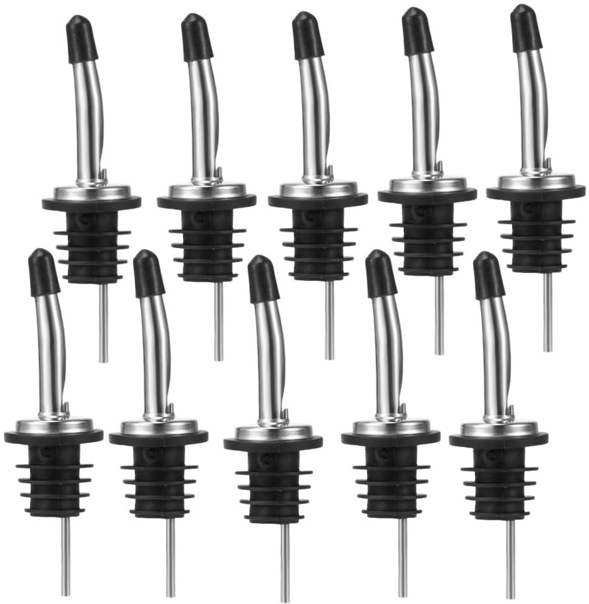 Dailygoods- Flessenschenktuit 10 stuks - Conische Schenktuit - Roestvrij Staal - Voor Wijn/Drank - Antivliesdop - 10,5 cm x 3 cm