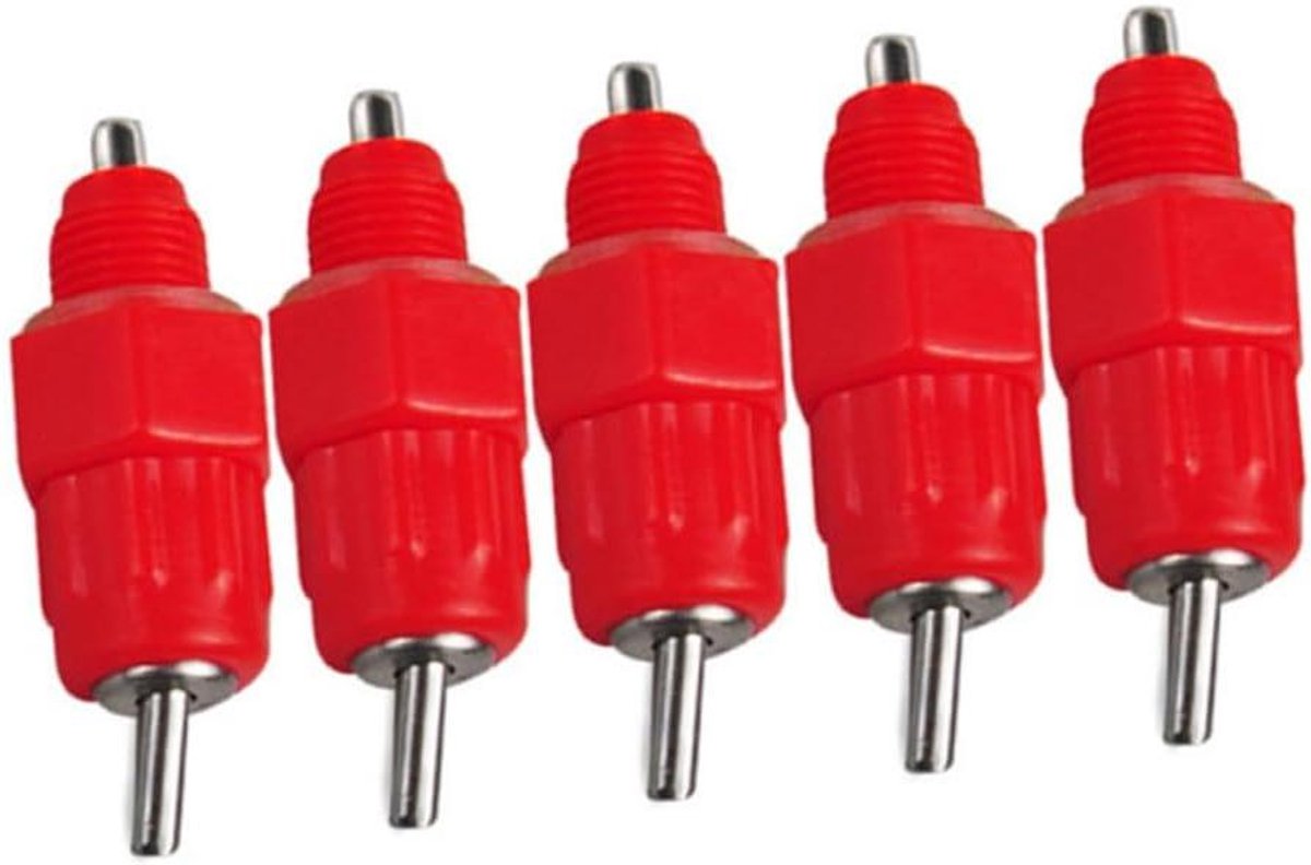 Kippen Drinknippels - Pluimvee Waterdrinker - Hygiënisch Water Geven - Zelfsluitende Nippels - 50 Stuks - Rood