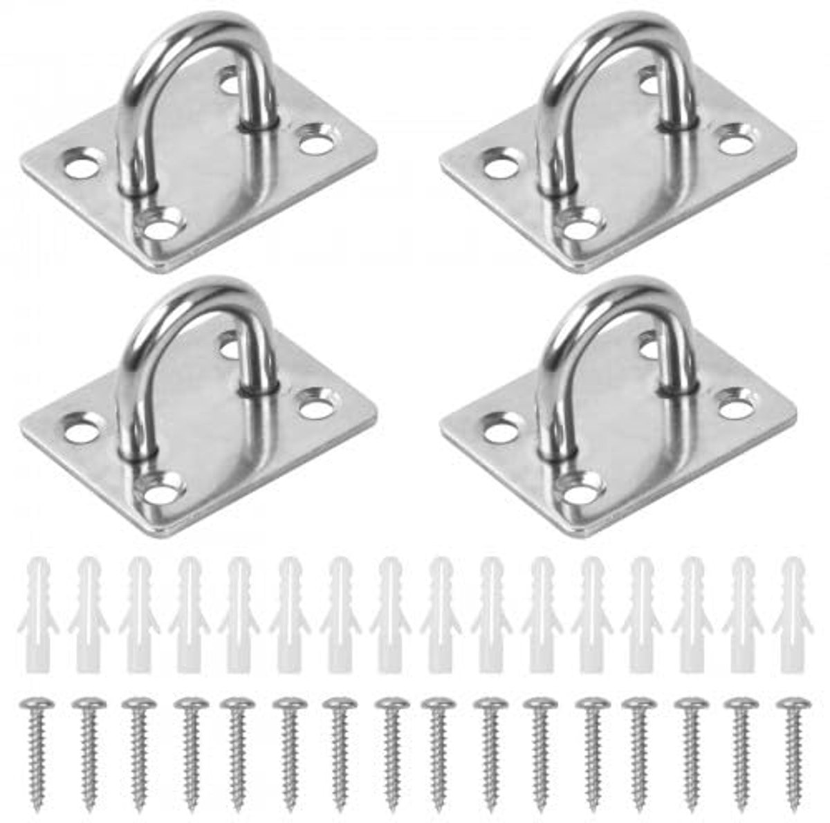 Dailygoods - 4 Stuks Ooghaken - Wandhaken voor Diverse Toepassingen