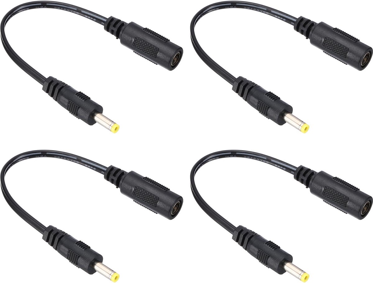 Dailygoods - 4 Stuks DC Power Kabels 0.6 Feet met 5.5 x 2.1mm en 4 x 1.7mm Connectoren