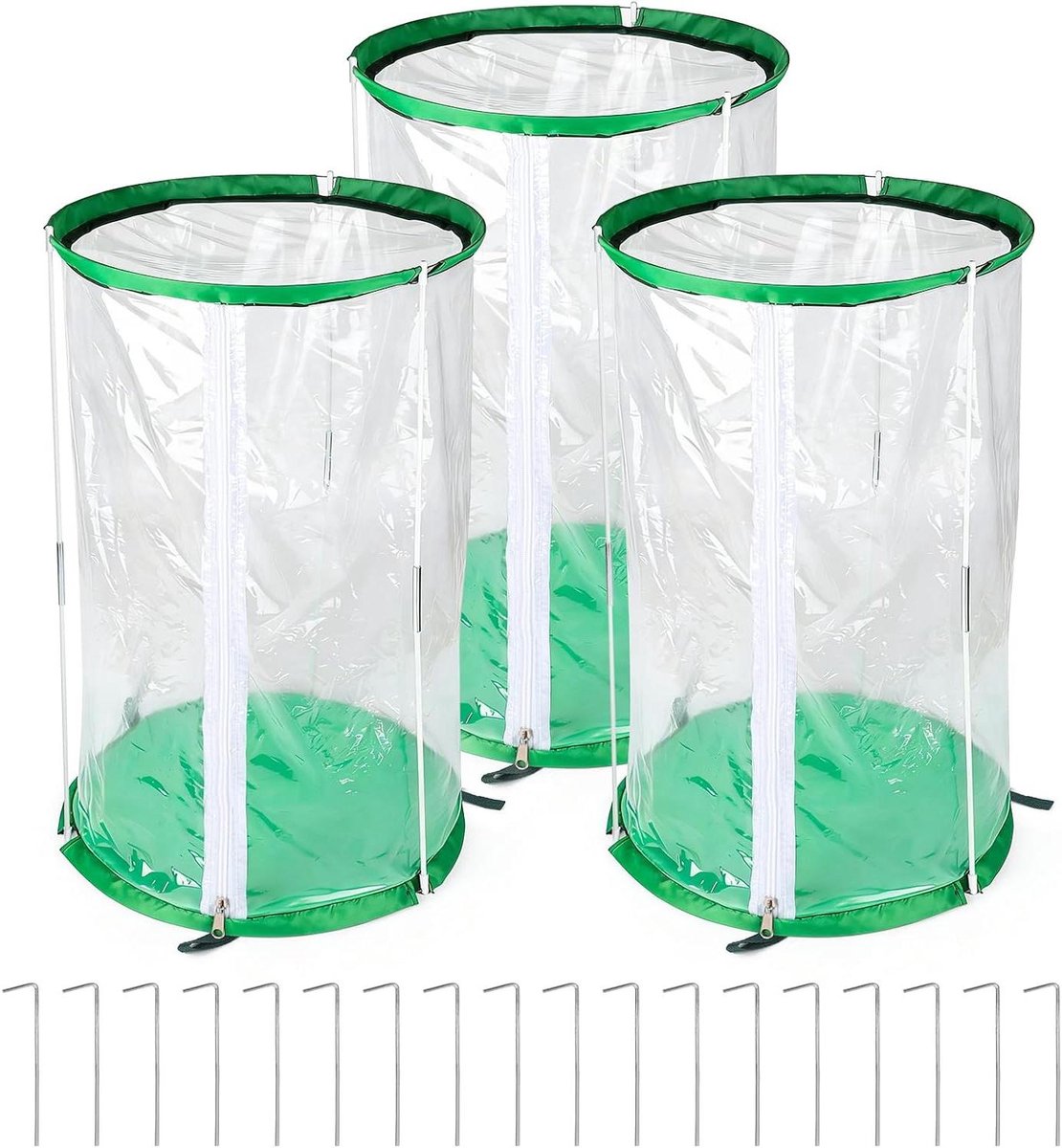 Mini Broeikas Set - Kweekkas Tuin - Planten Beschermen - Draagbaar PVC Materiaal - 55 x 30 cm - Transparant