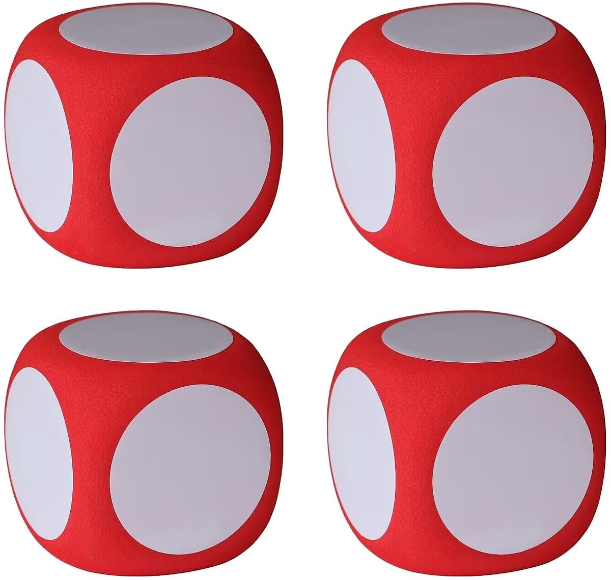 SnelShoppen - 4Pcs Droog Wissen Schuim Blank Dobbelstenen 6cm - Multifunctionele Onderwijs Dobbelstenen voor Klas, Spelletjes, DIY, Creatief, Kinderen