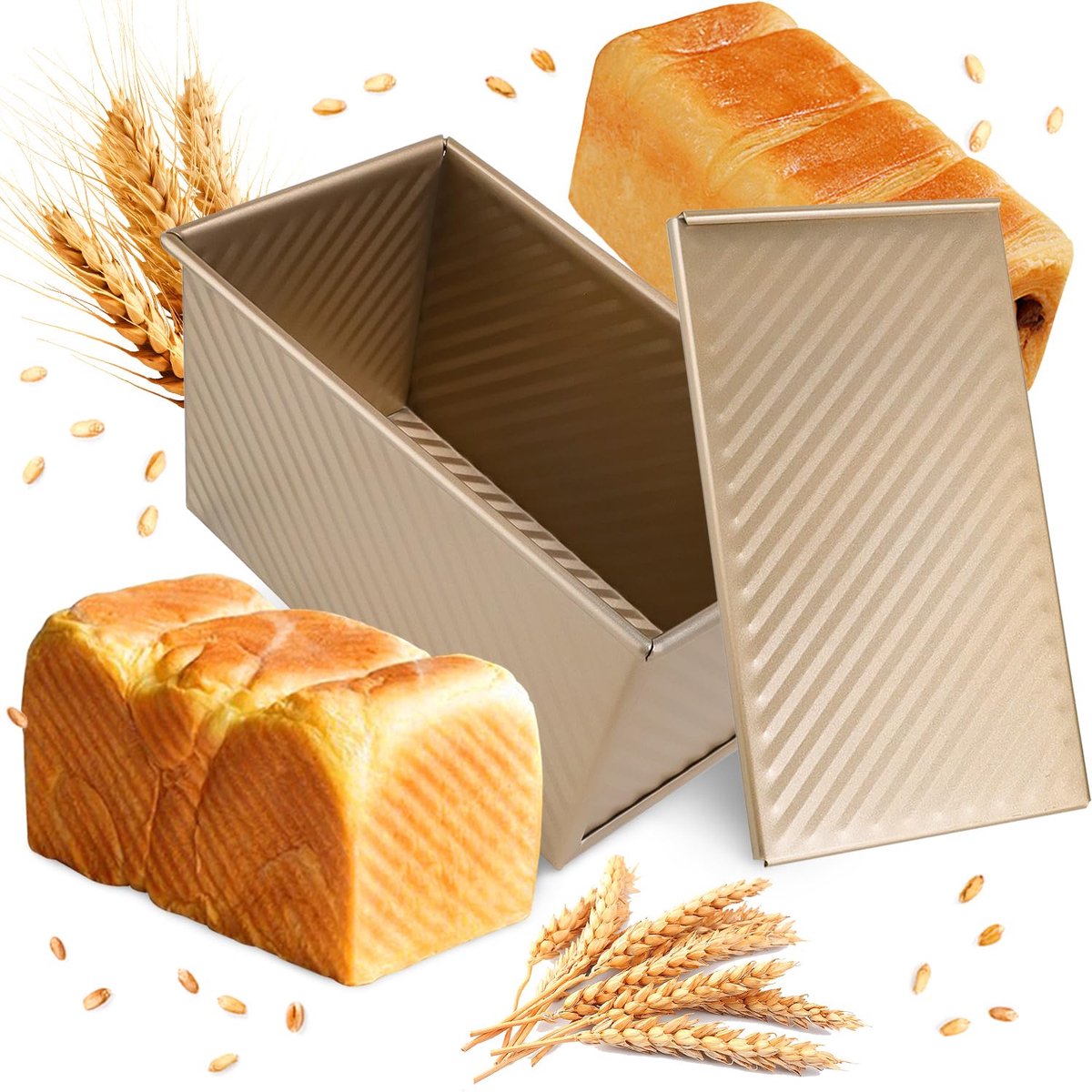 Dailygoods - Broodvorm met Deksel 1lb (450g) - Non-stick Bakvorm voor Brood