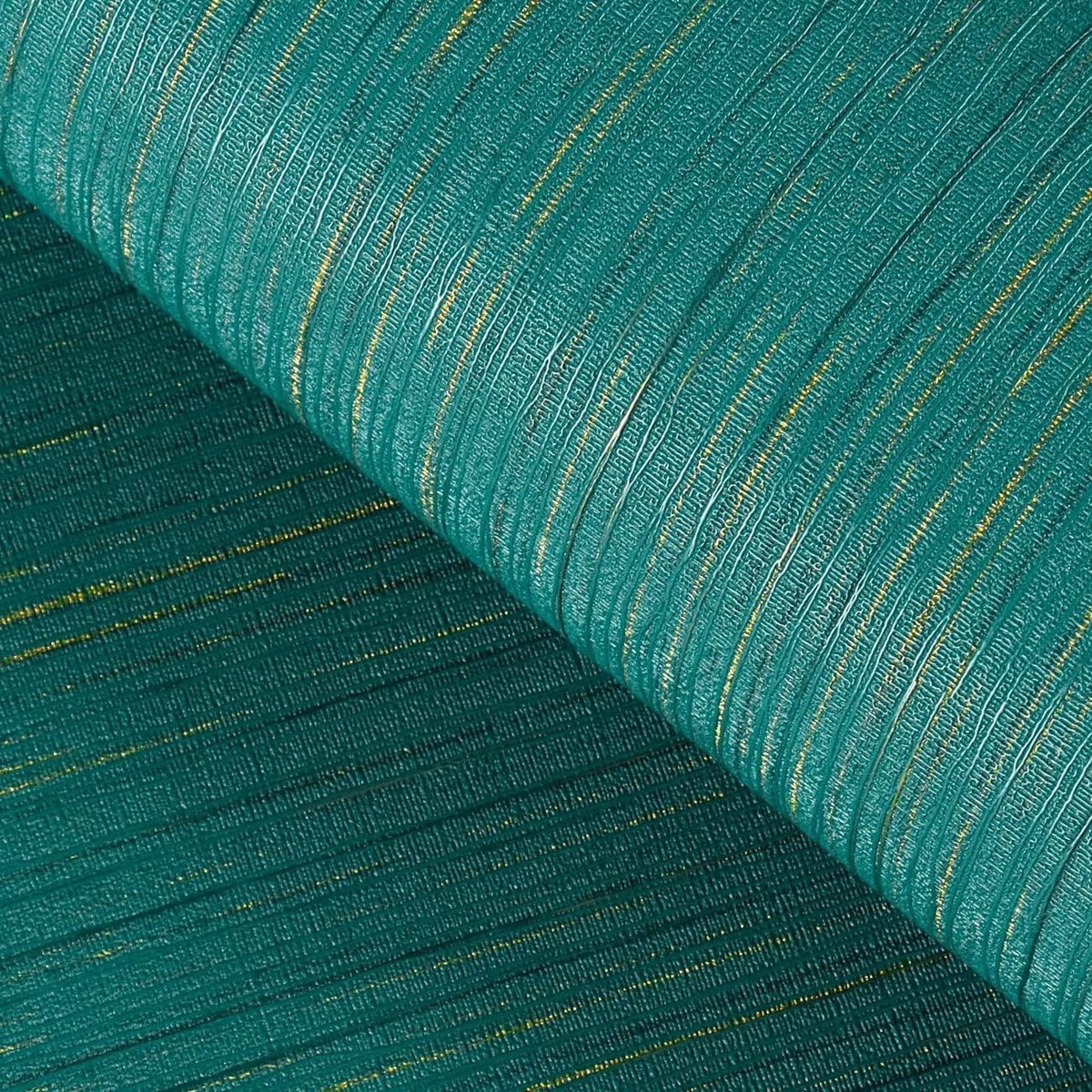 Dailygoods - Zelfklevend Behang - Linnen Textuur, Groen Goud, Wasbaar 40CM x 6M