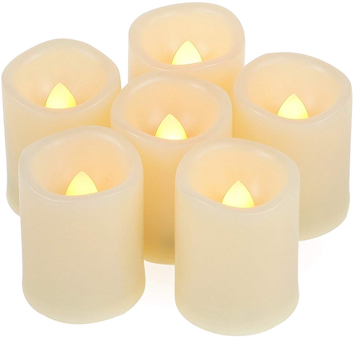 Dailygoods- Theelichtkaarsen Flikkerend - LED Vlamloos - Timerfunctie 6/18 Uur - Buitenverlichting - Halloween/Kerstdecoraties - Hoogwaardige Materialen - Votiefkaarsen