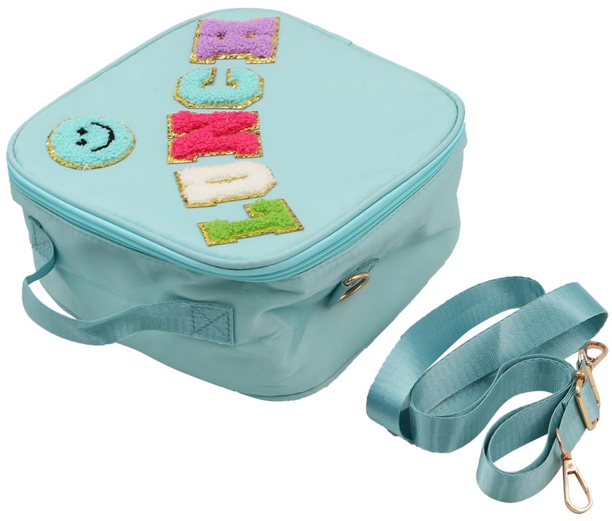Dailygoods - Thermische lunchtas - Geïsoleerde lunchtas - Duurzaam en vlekbestendig - Lichtblauw - Lunchtas voor school en picknick - Geschikt voor jo...