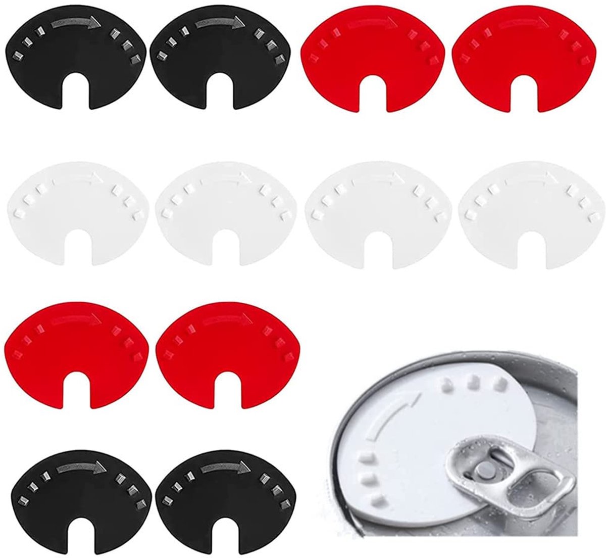 Dailygoods - Cola can lid - 12 stuks herbruikbare deksels voor drankblikjes