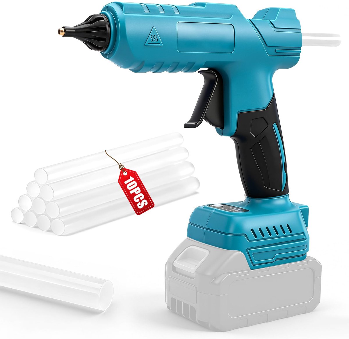 SnelShoppen - Lijmpistool 100W met 10 Lijmstiften, Snel Verwarmbaar, Compatibel met Makita 18V Accu's, Perfect voor Doe-Het-Zelf, Knutselen en Reparat