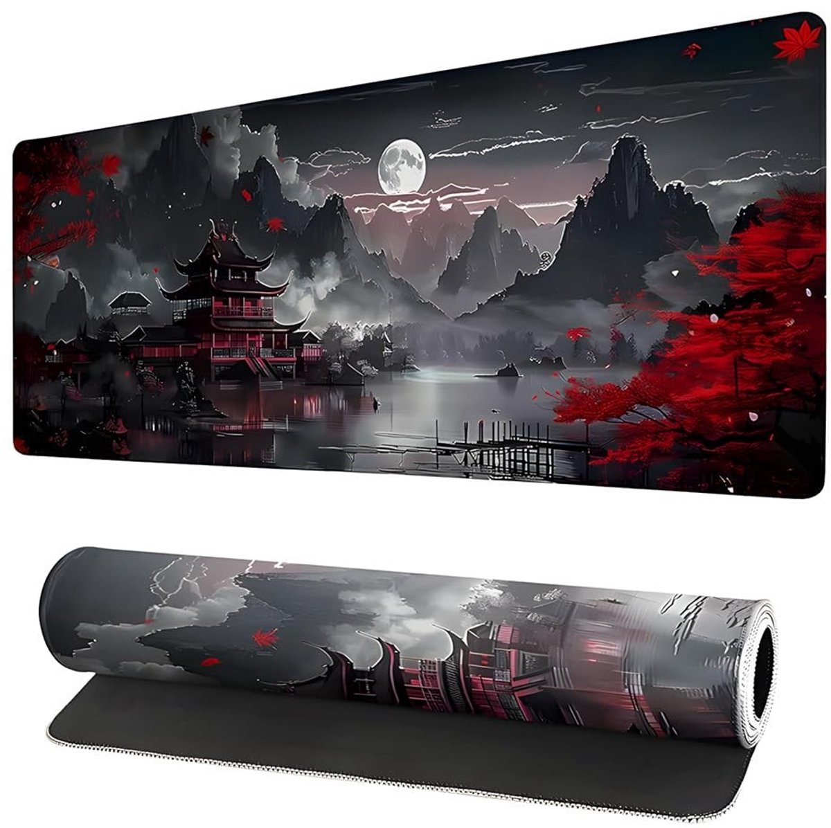 Dailygoods - Bureauonderlegger Muismat XXL voor Gaming - 900 x 400 mm, Zwart