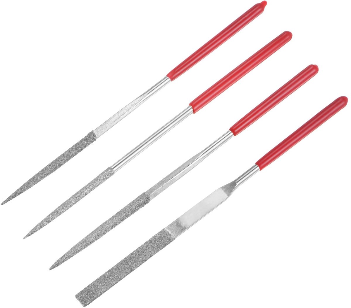 Dailygoods - QUARKZMAN Mini Diamant Vijl Set - 4 Stuks voor Hout en Glas