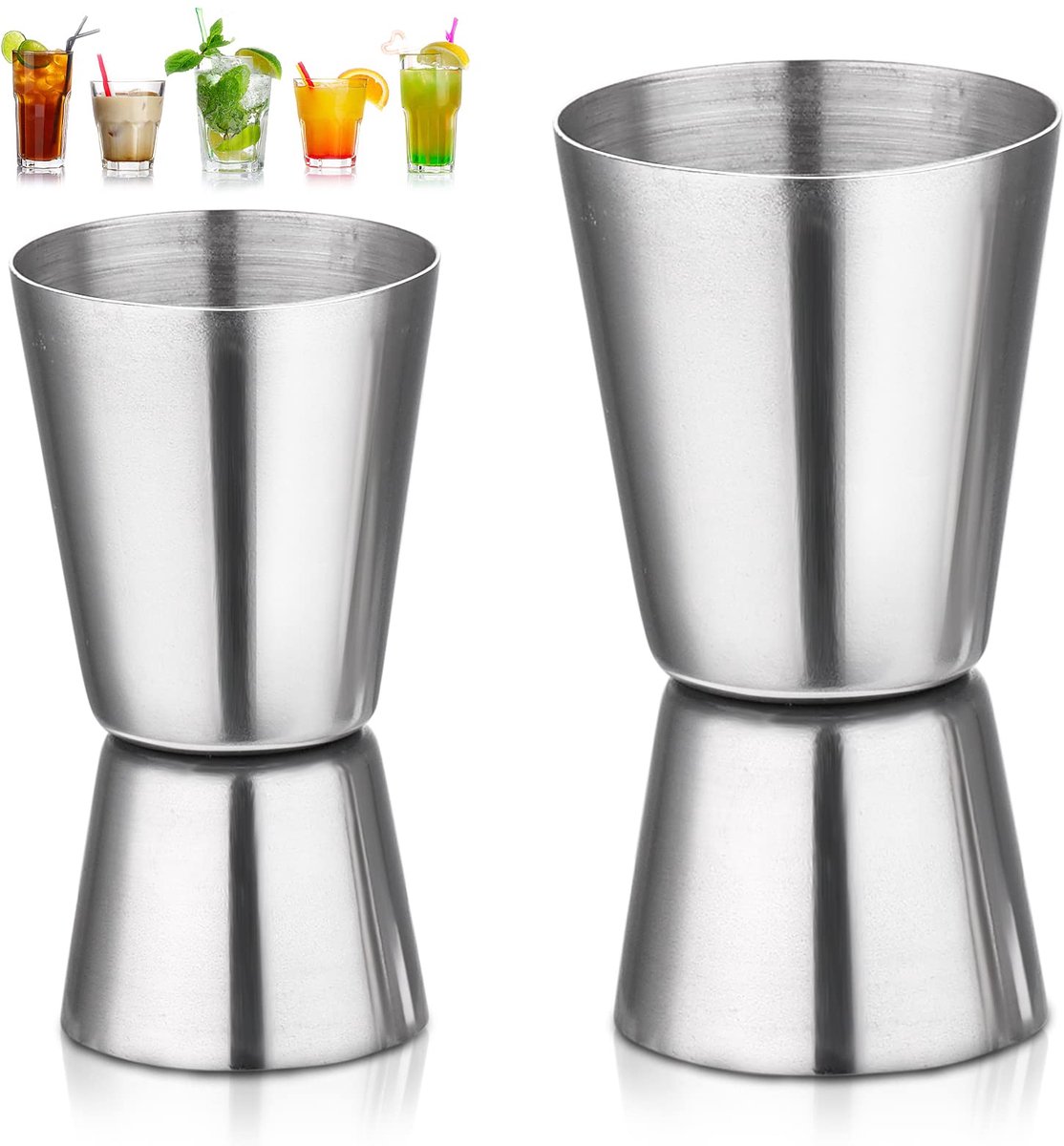 Dailygoods - Boston Cocktailshaker Set 25/50ml & 15/30ml - Roestvrijstalen Shaker voor Bar en Feesten