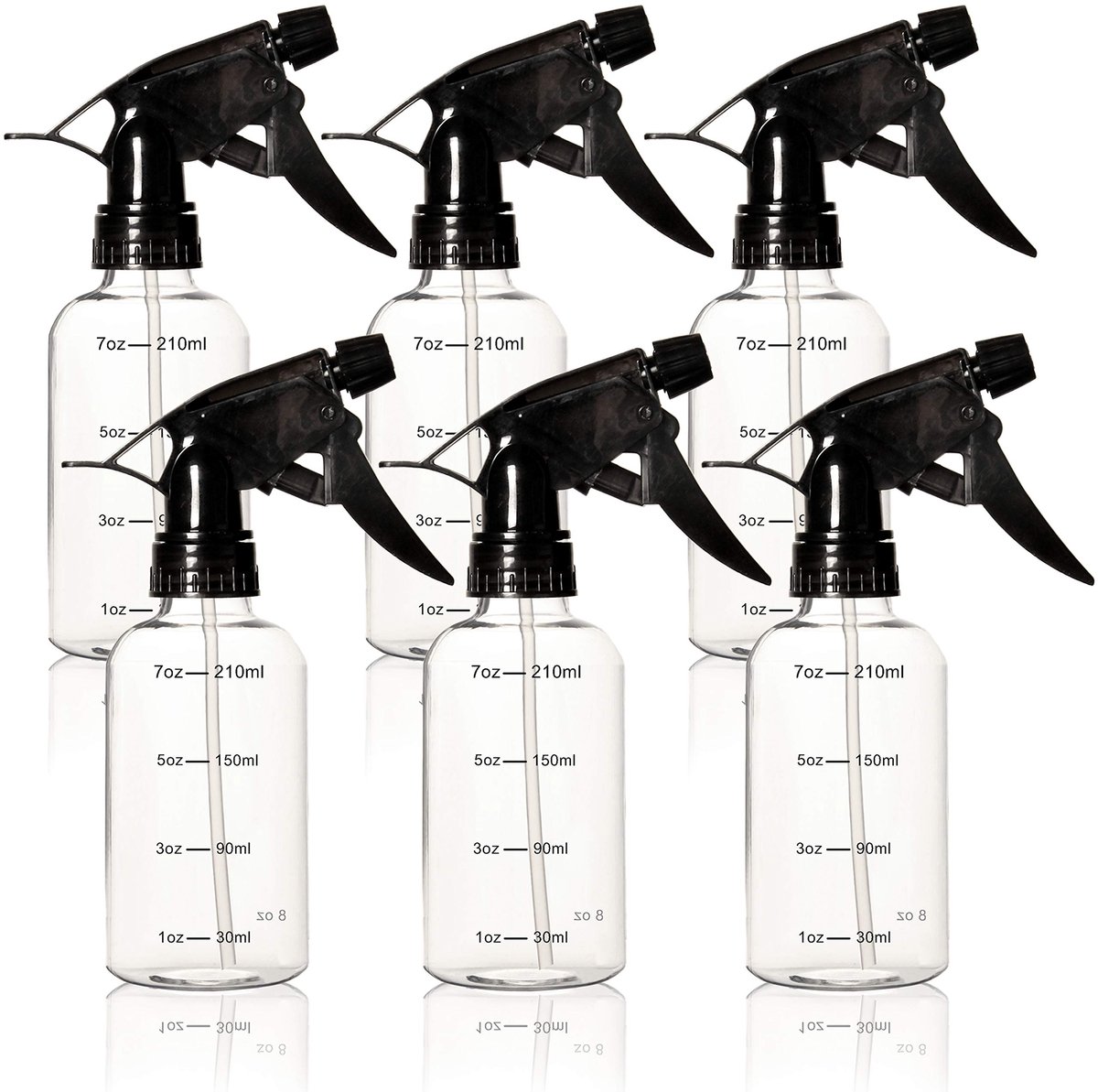 Dailygoods - 6 Stuks Lege Plastic Spuitflessen - Voor Haar en Schoonmaakoplossingen (8 oz)
