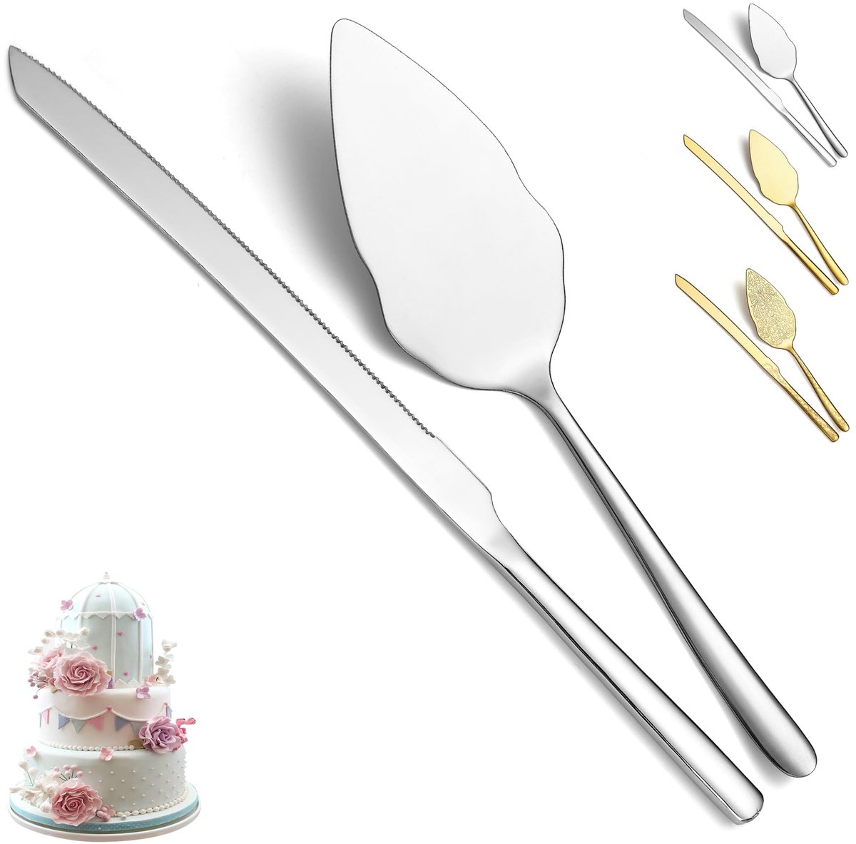 Dailygoods - 2-Delige Taartschep Set - Roestvrij Staal, Vaatwasmachinebestendig voor Bruiloften en Feesten