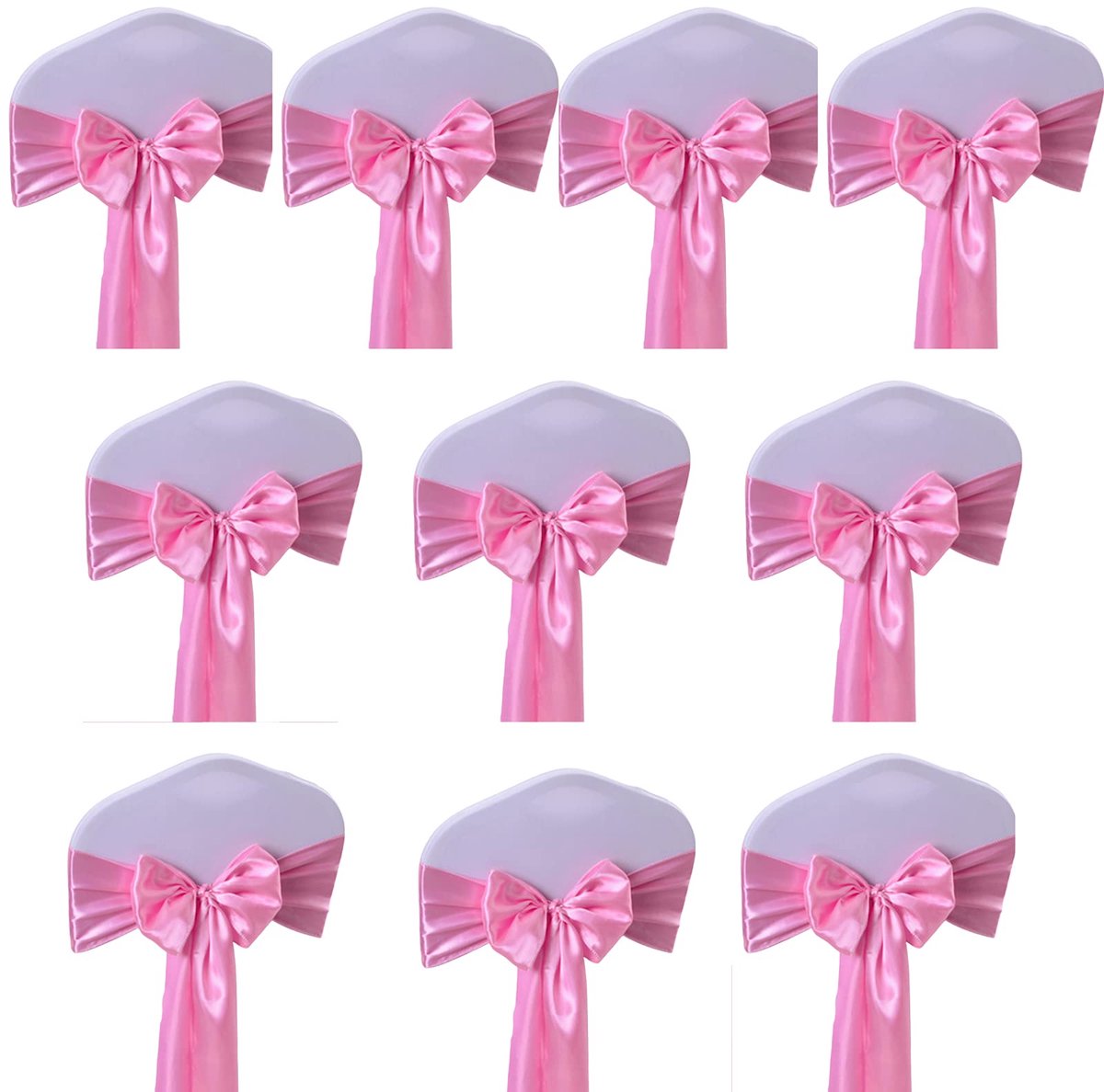 Dailygoods - 10 Stuks Satijnen Stoelsjerpen - Elegante Decoratie voor Bruiloften en Feesten