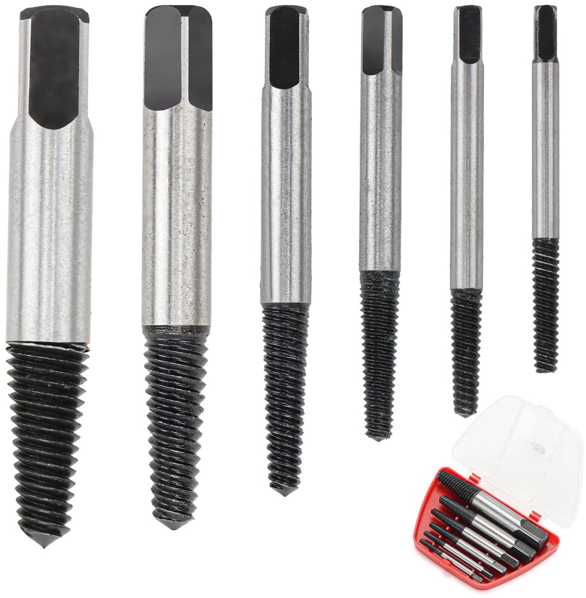 Dailygoods- Schroevenverwijderset 6-delig - Linksuitdraaierset M3-M25 - Schroefverwijderaar - Robuust gehard staal - Eenvoudig in gebruik