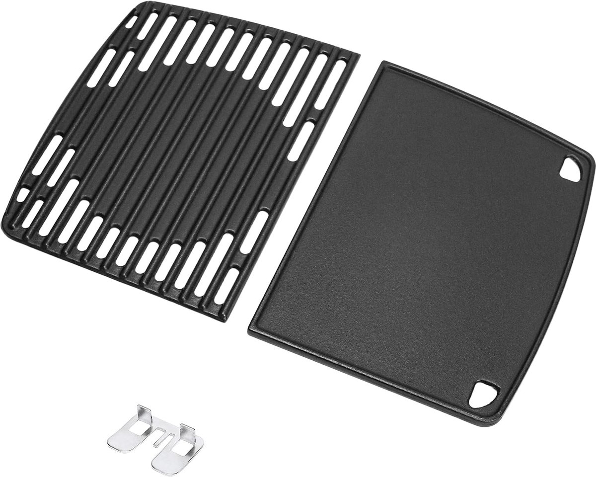 Dailygoods - Gietijzeren Grillrooster en Grillplaat Set voor Enders Gasgrills - Set van 2