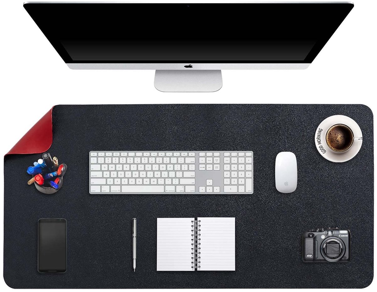 Dailygoods - Dubbelzijdige PU Leren Bureau Mat - Verlengde Muismat 120 x 43 cm