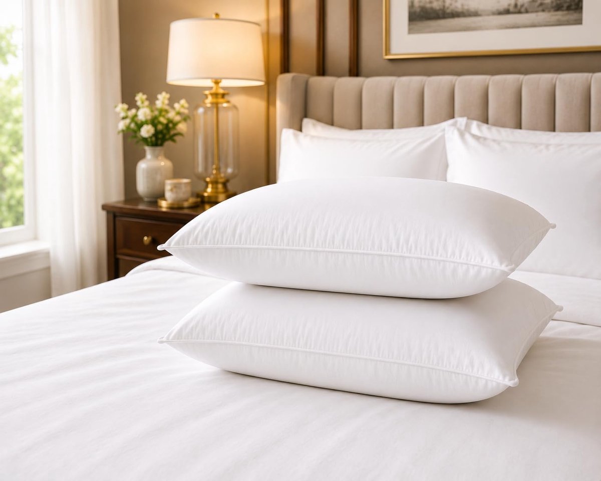 SnelShoppen - 4All Ganzenveren Kussens Hypoallergeen Ondersteuning voor Hoofd & Nek, Hotel Dons Kussens voor Zijslapers, Comfortabel Bed Kussen, Verpa