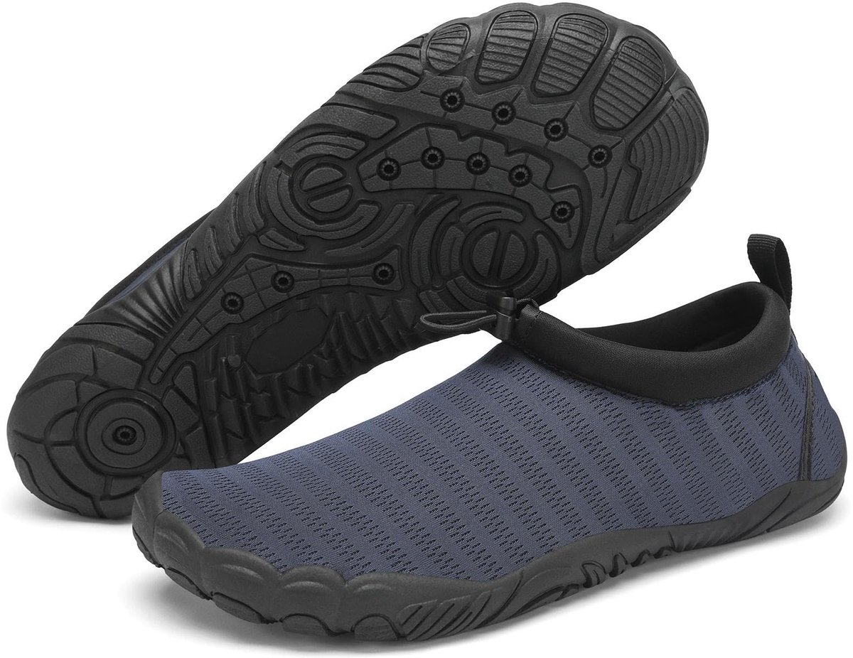 SnelShoppen - Mishansha Waterschoenen Heren en Dames, Sneldrogend, 13 Drainagegaten, Maat 36-46, Donkerblauw, Perfect voor Strand, Zwemmen, Camping, V