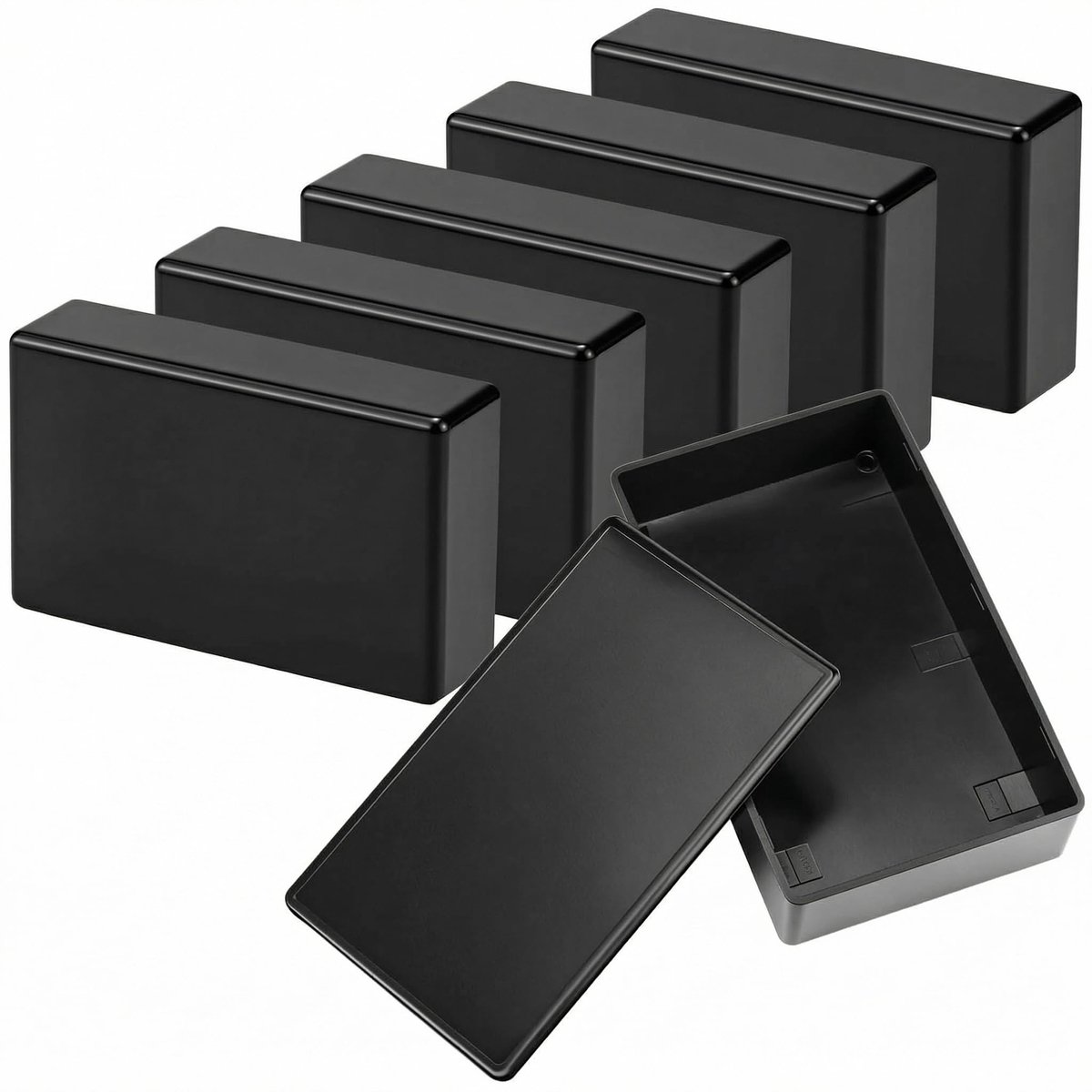 Dailygoods - 6 Stuks Zwarte ABS Aansluitdozen - Elektronische Dozen voor Projecten