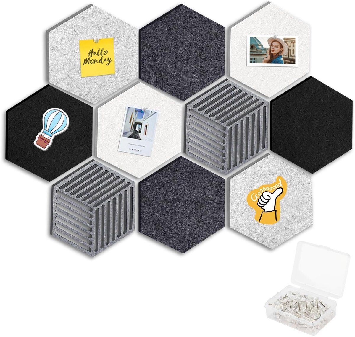 Dailygoods - 10 stuks Vilten Prikbord met Zelfklevende Kurkplaat - Wanddecoratie en Kantoormemorandum