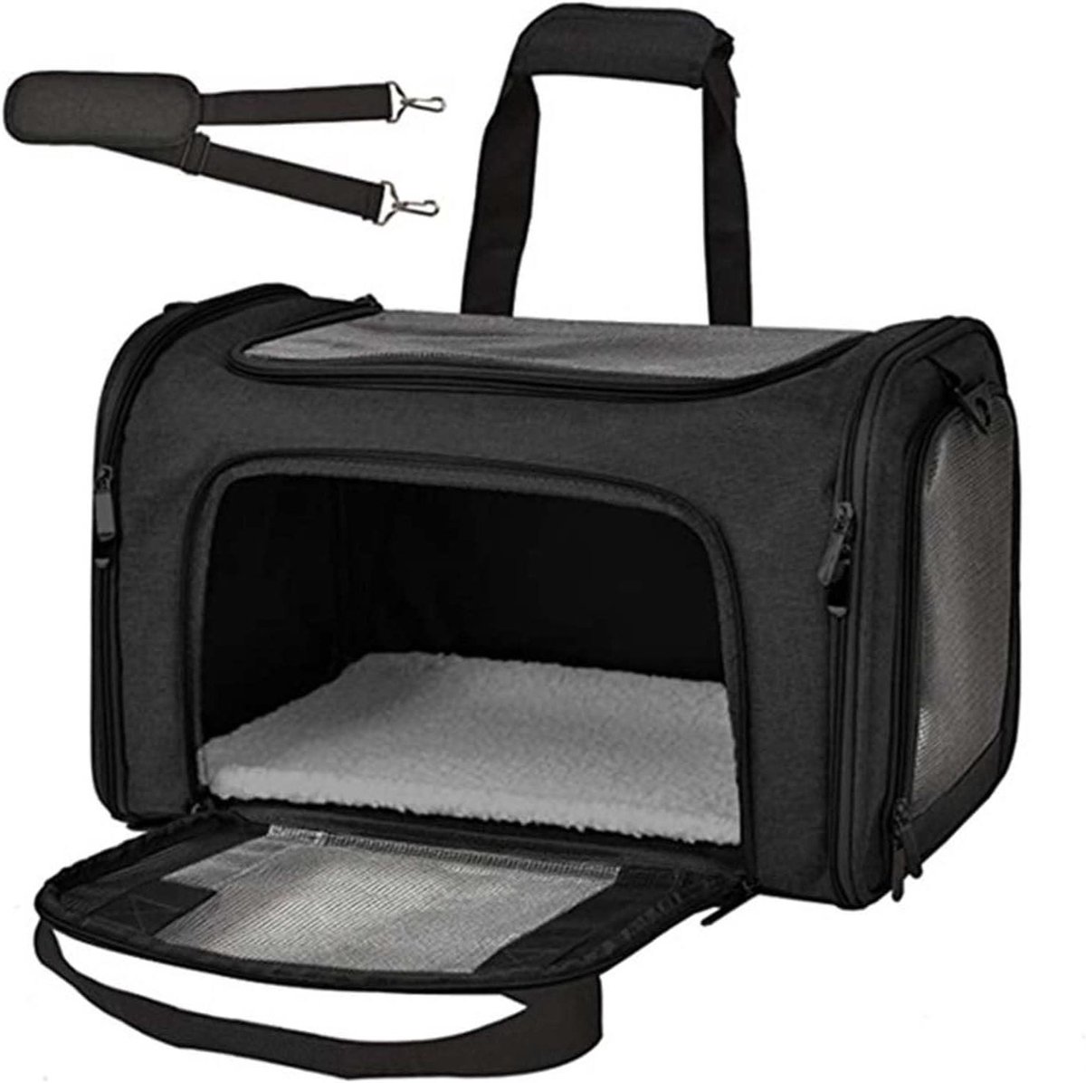 Honden Transporttas - Reismand Kat - Reizen met Huisdier - Opvouwbaar en Uitbreidbaar - 43 x 28 x 28 cm
