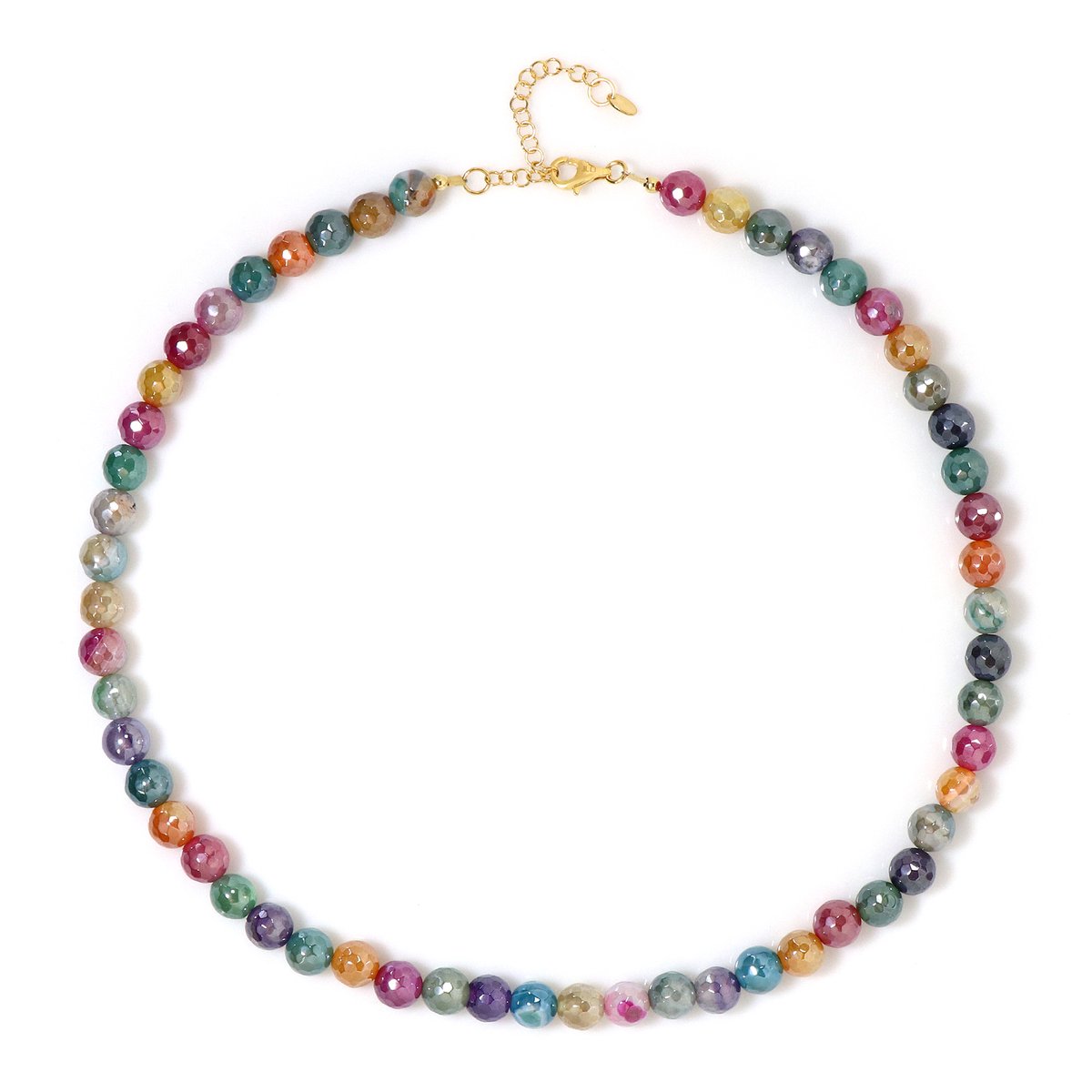 Cavill - Zilveren Halsketting 925 Sterling Zilver - Braziliaanse Kwartskristallen 162,88 ct - Verstelbare Ketting - Elegante Kleurrijke Sieraden