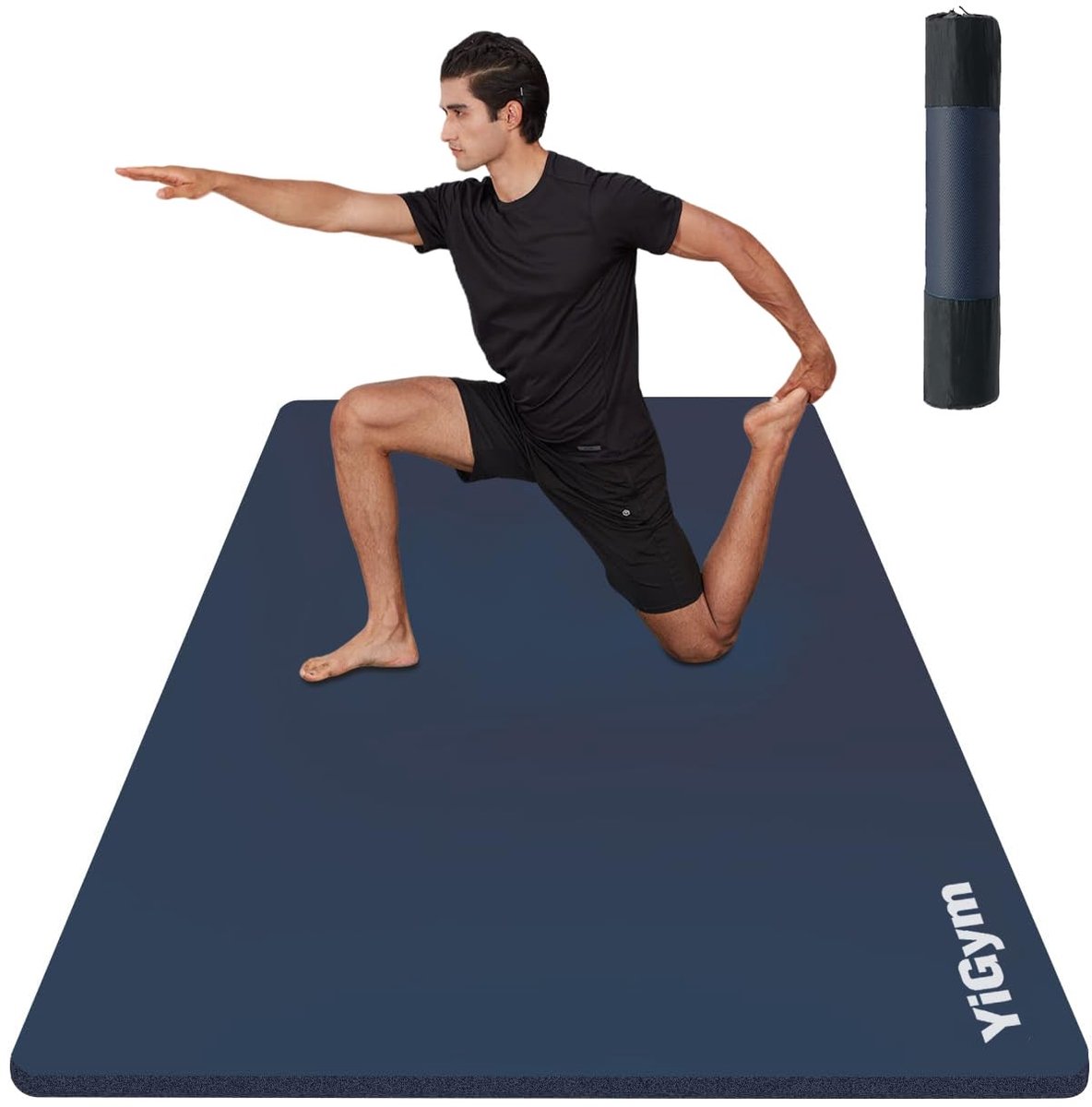 SnelShoppen - Yogamat Oefenmat 195×90 cm - Dikke Fitnessmat 1,0 cm - Ideaal voor Yoga, Pilates, Gym en Thuisgebruik - Antislip, Comfortabel, Lichtgewi