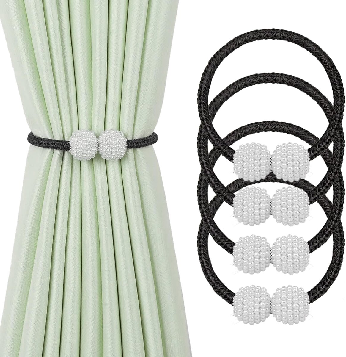 Dailygoods - Magnetische Gordijn Tiebacks - 2 Pack Grijze Gordijn Clips voor Decoratieve Toepassingen