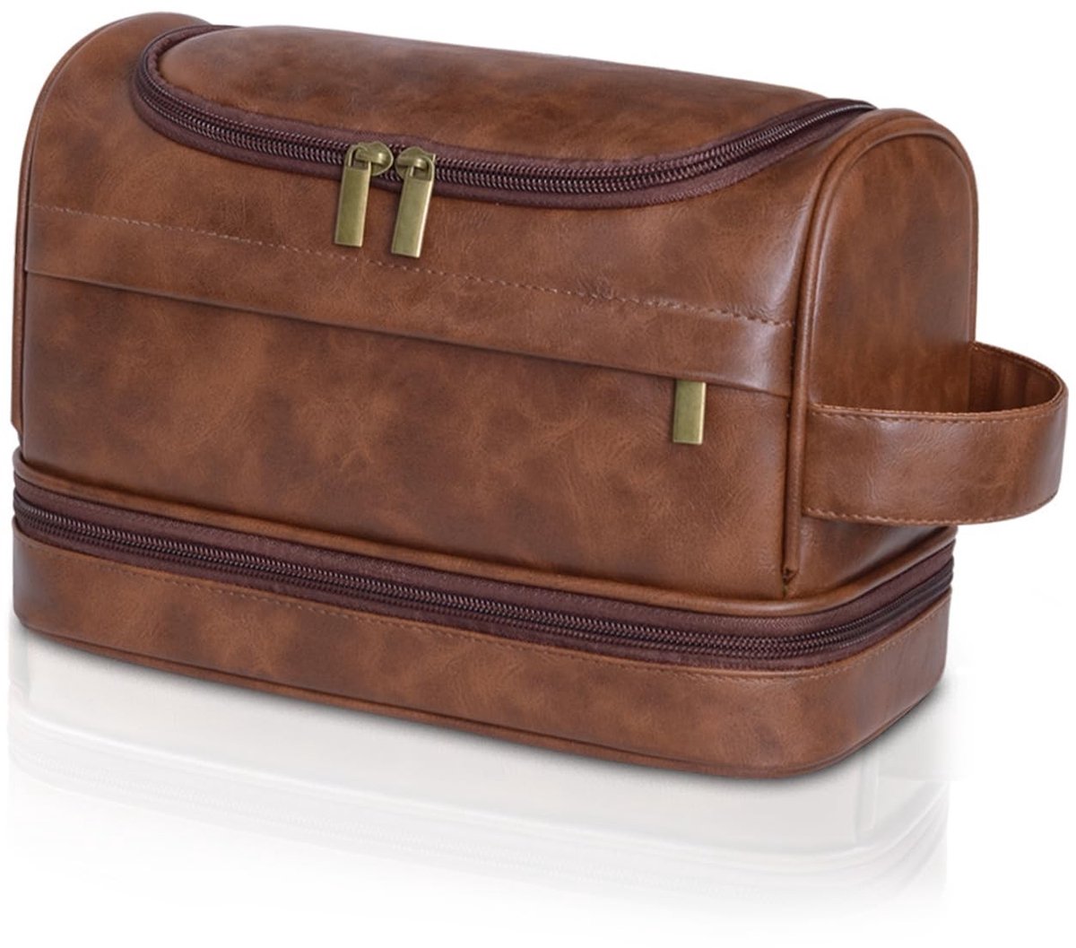 Dailygoods - Toilettas voor Mannen - Grote Leren Reisbag met Ophanghaak
