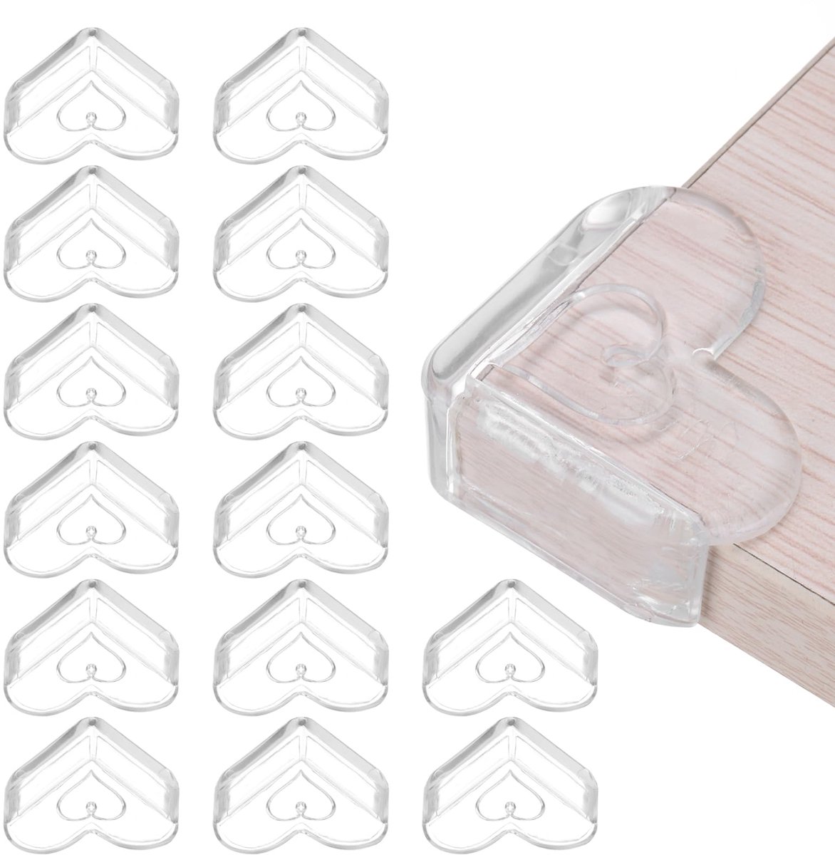 Dailygoods - 24 Stuks Hoekbeschermers voor Meubels - Veiligheidsbescherming Hartvormig
