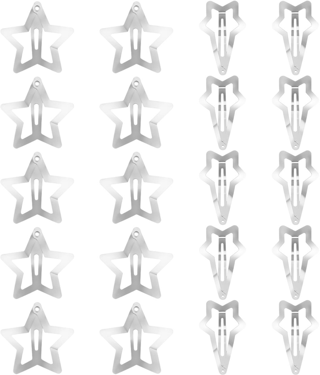 Dailygoods - 20 Stuks Ster Haarclips - Y2K Metaal Haaraccessoires voor Styling
