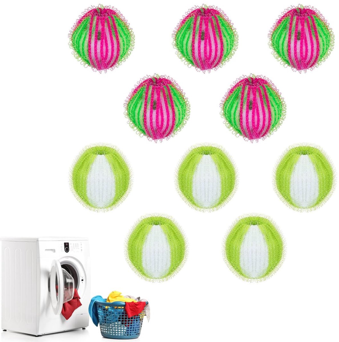 Dailygoods - 10 Wasballen voor Wasmachines - Verwijdert Dierenharen van Kleding