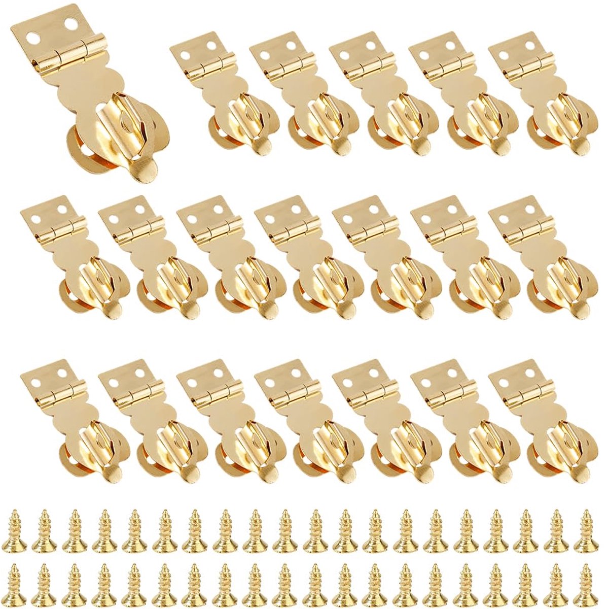 Dailygoods - 20 Sets Mini Hangslot Hasp - Messing Solid Hangslot Hasp Met Schroeven