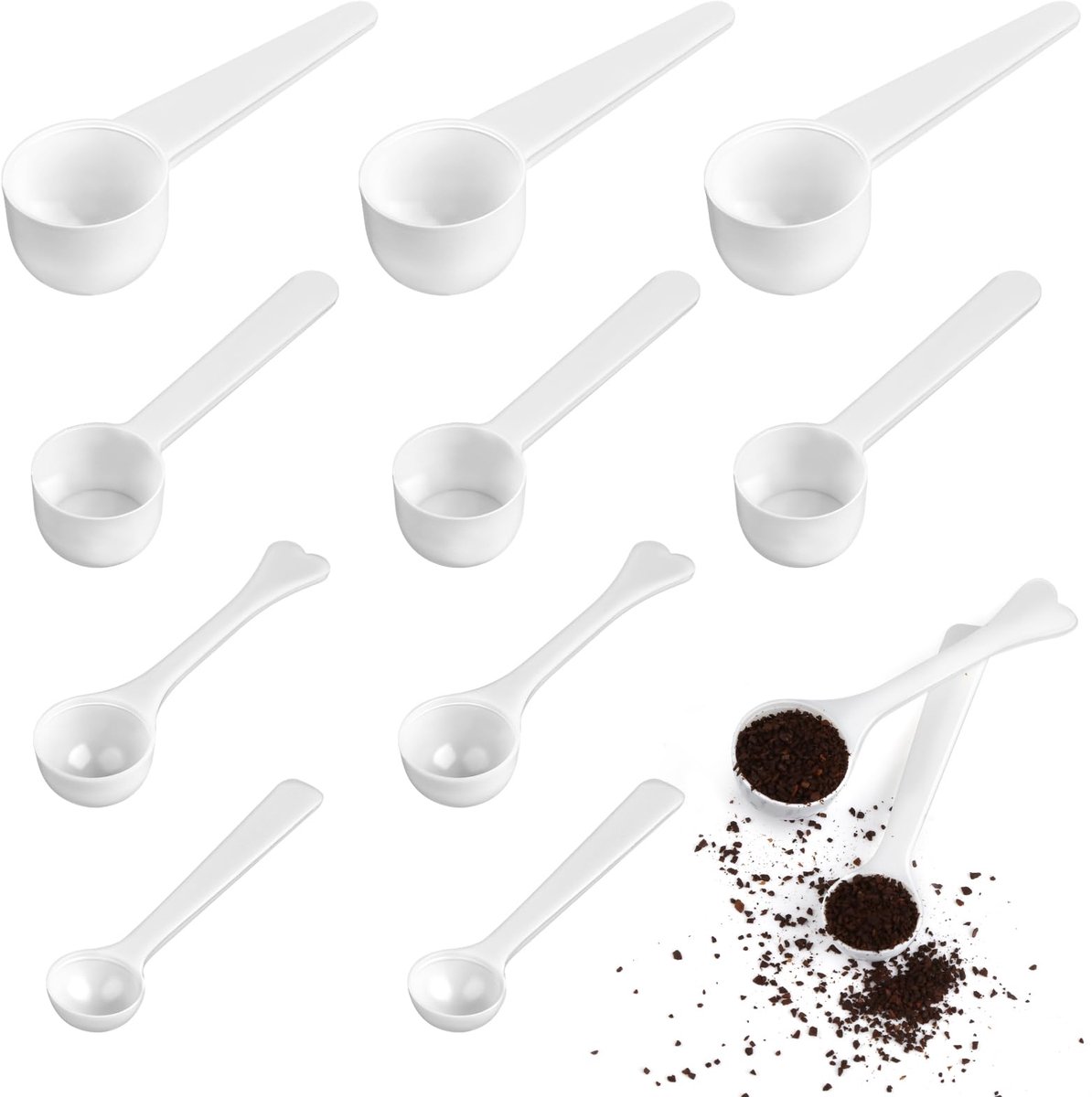 Dailygoods - 12 Stuks Meetlepels - Plastic Dosinglepels voor Koken en Bakken