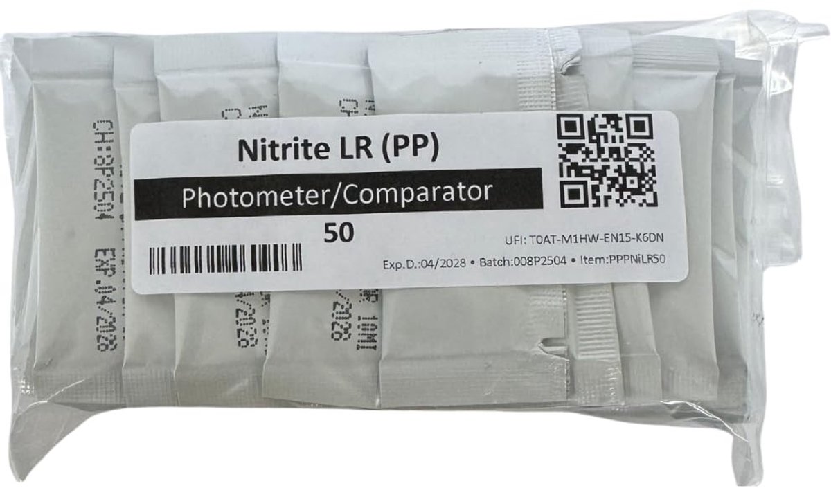 Dailygoods- Nitriet Reagens - Poederreagens voor PoolLab 2.0 - 50 Poederkussens - Nauwkeurige Bepaling - Houdbaarheid 2 Jaar - Meetbereik 0,00-1,50 mg/l - Watertest
