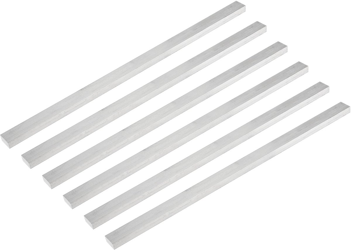 Dailygoods - 6 Stuks Aluminium Platen - Vierkante Vlakke Staven voor Industrieel Gebruik