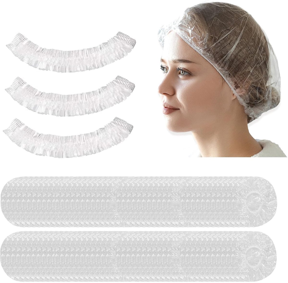 Dailygoods - 100 Wegwerp Douchecaps - Waterdichte Douchescap voor Vrouwen en Hotels