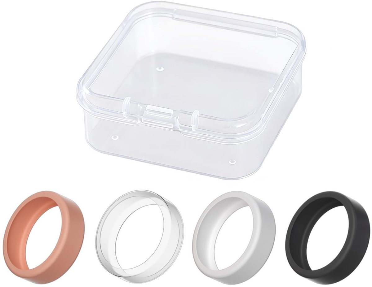 Dailygoods- Ringbeschermhoes 4 stuks - Krasbestendige Siliconen - Geschikt voor Werk/Sport/Fitness - Binnendiameter 1.76cm - Duurzaam/Elastisch - Meerkleurige Selectie - Ringcover